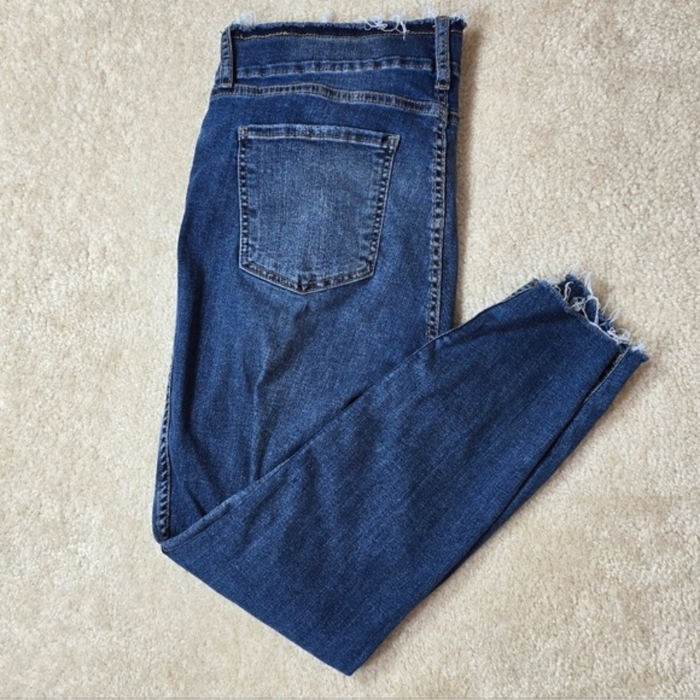 Kut from the Kloth Connie High Rise Ankle Skinny‎ Jeans Button Fly Raw Hem 14